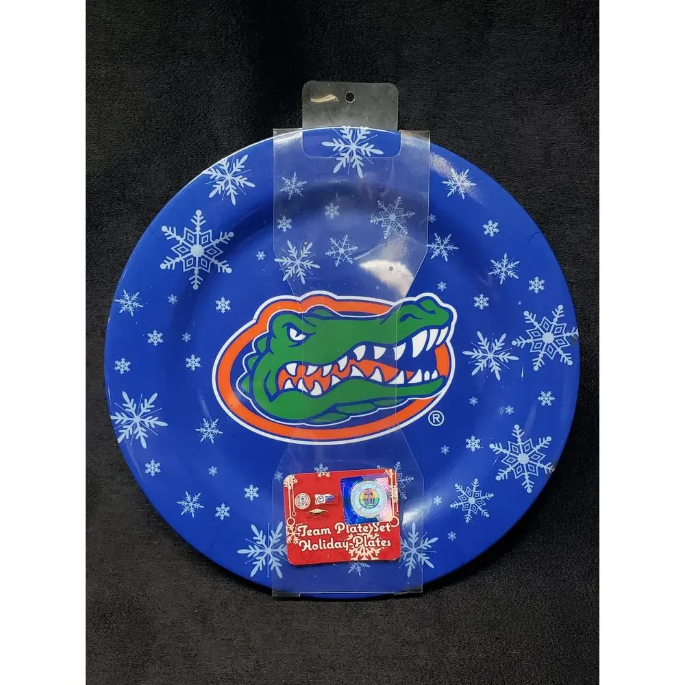 Forever Collectibles Florida Gators Team Mascot Holiday Snowflake Plate Set 4